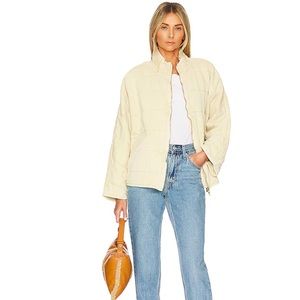 Free People DOLMAN quilted knit jacket in Vanilla Cream NWT SIZE XS
